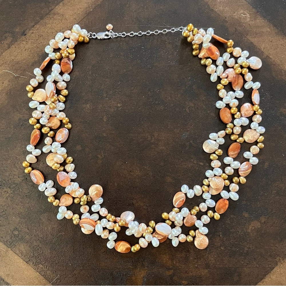 CGI CN 3-Strand Pearl Necklace, Sterling Clasp